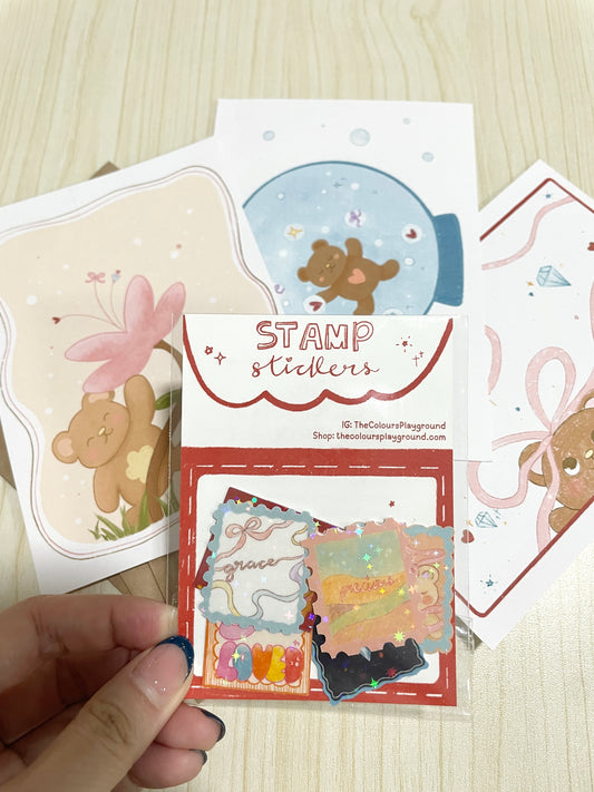 Bundle: Stamp Stickers and Postcards