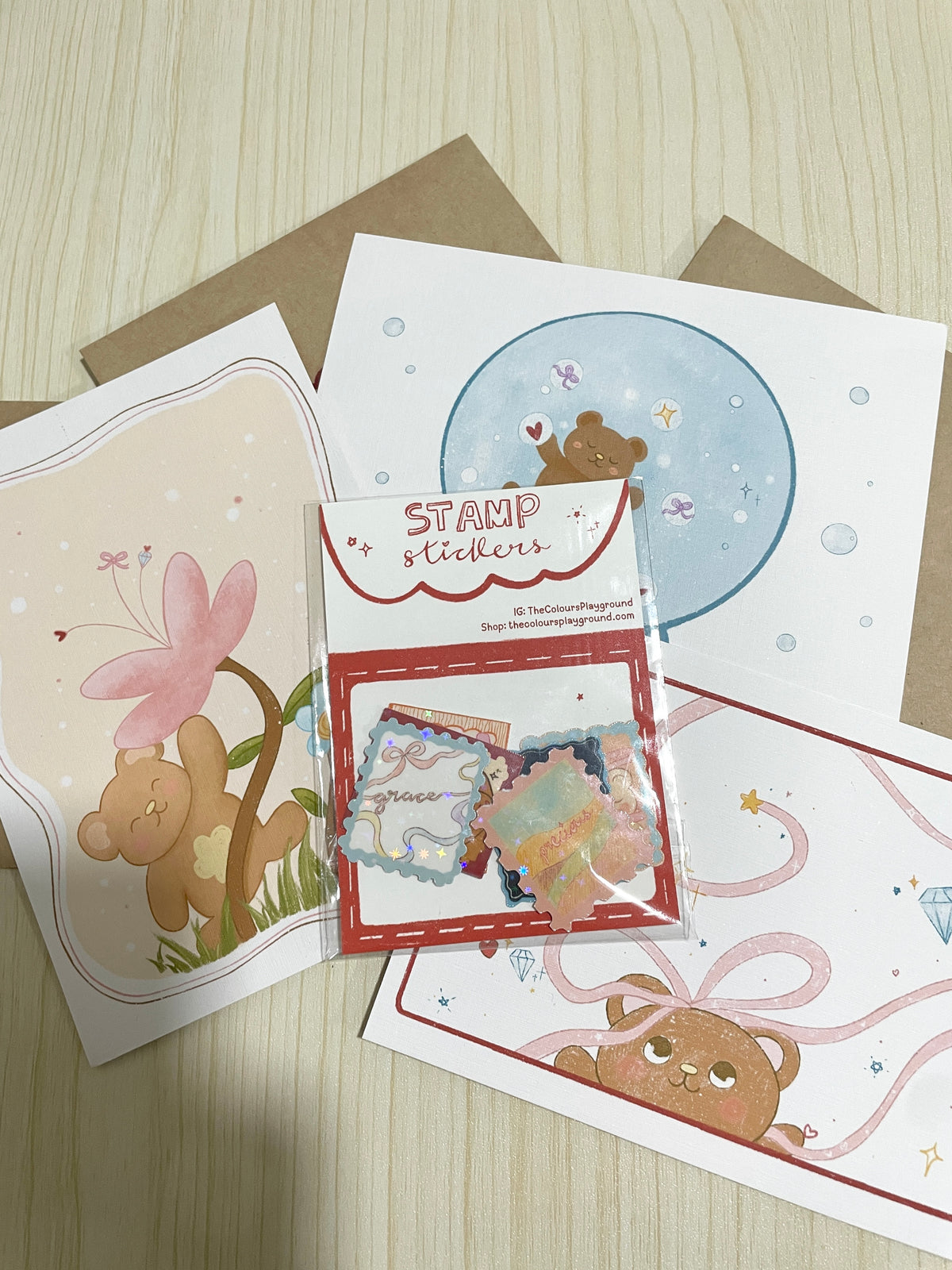 Bundle: Stamp Stickers and Postcards